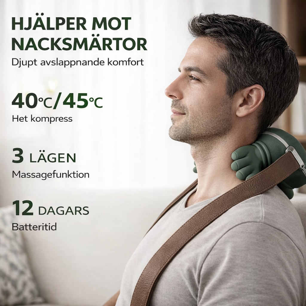 KomfortVibe NackTerapi+ Djupgående Nack & Axelmassör Med Värme